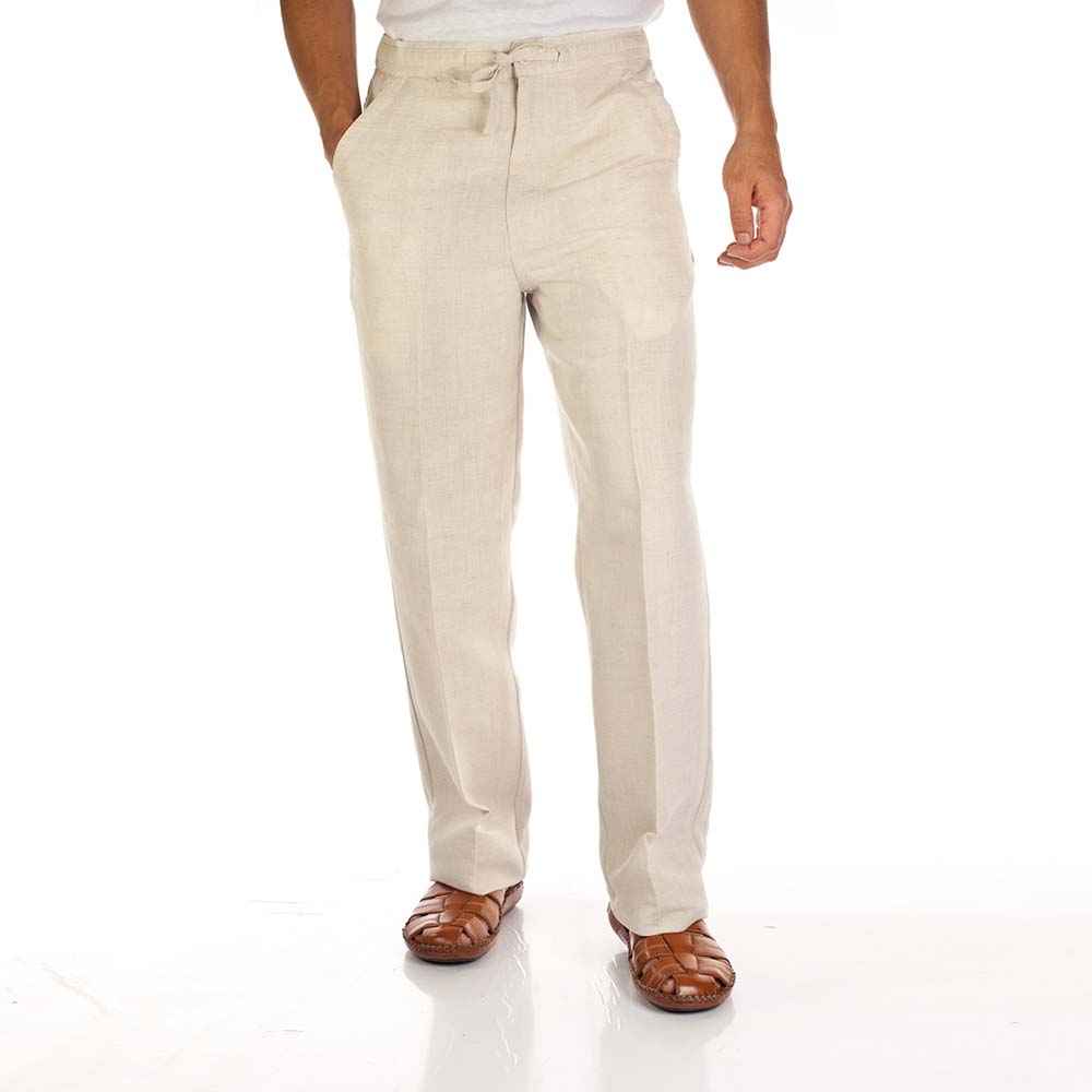 MyCubanStore | Linen blend drawstring pants for men.