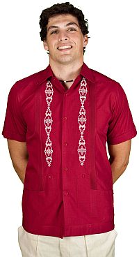 Short Sleeve Cotton Blend Guayabera Shirt