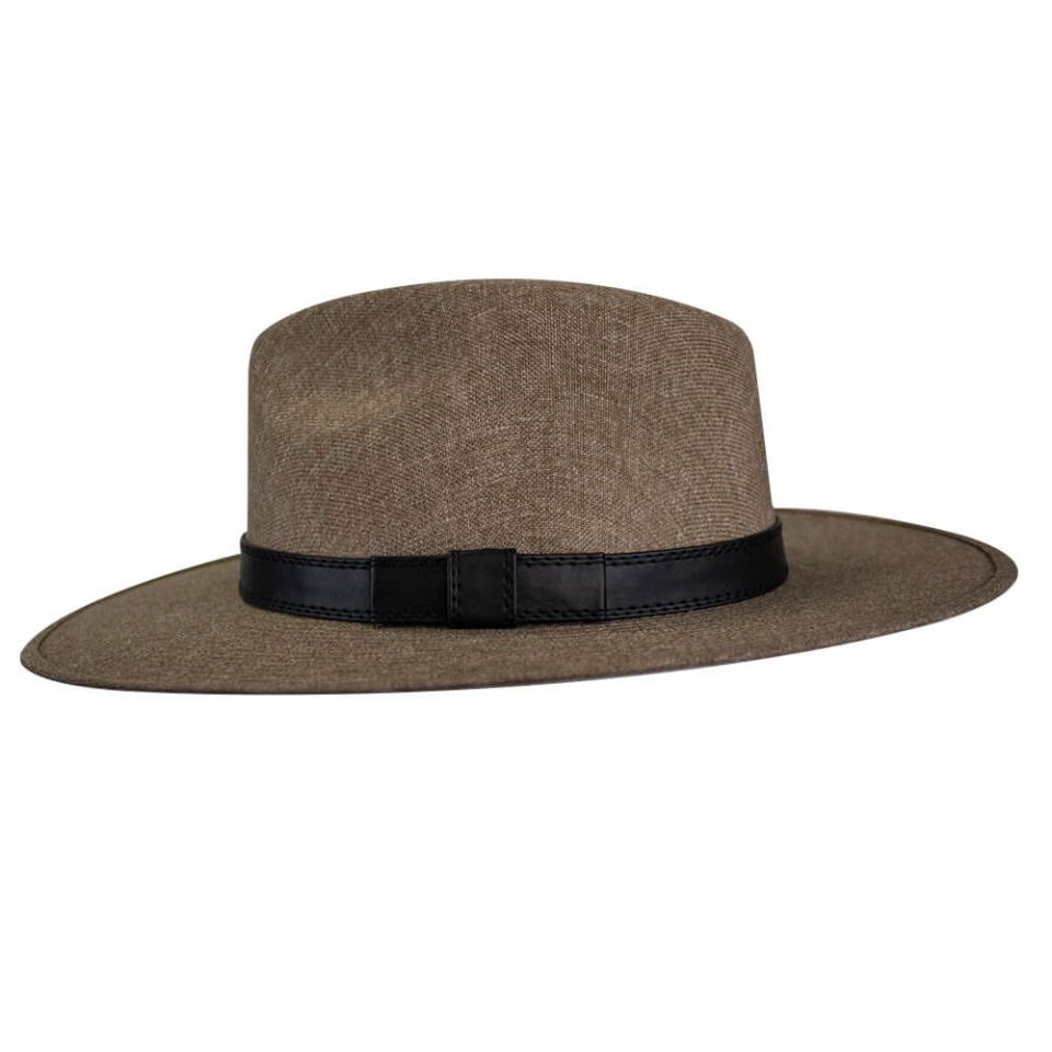 Mycubanstore item:Z2101 Large brim linen fedora hat by Sappa display picture 3