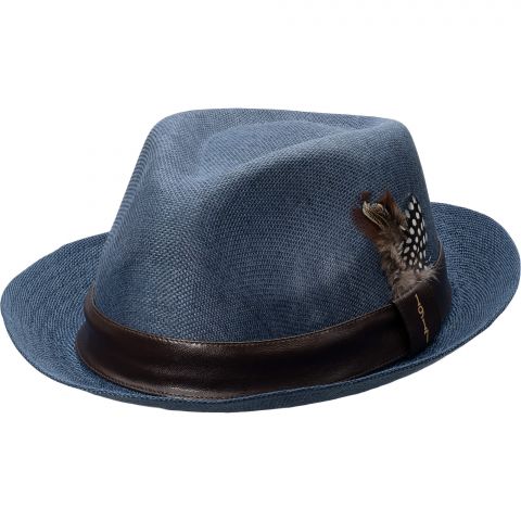 Sisal Teardrop Fedora with 2 3/8" Brim | Ribbon Band, Feathe