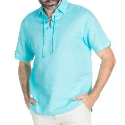 Linen lace-up front shirt