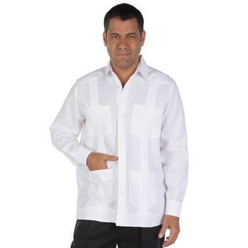 Noche Havanera Long Sleeve Linen Authentic Guayabera