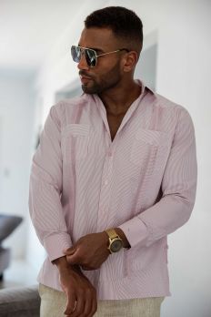 Metro Stripe Chacabana Guayabera – Long Sleeve