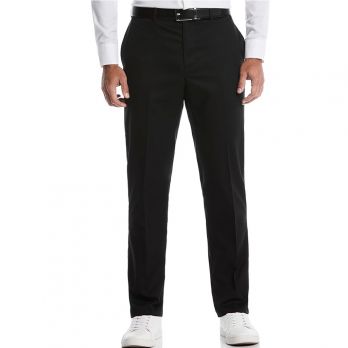 Khaki Chino Pants with Flat Front and Expandable Waistband