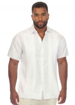 Deluxe yucateca short sleeve linen wedding shirt