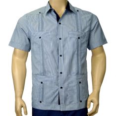 Deluxe oxford fabric guayabera with stripes