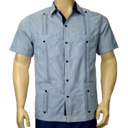 Deluxe oxford fabric guayabera with stripes