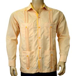 Deluxe oxford fabric guayabera with stripes