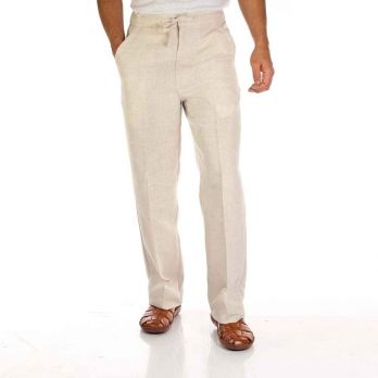 Mens Linen Blend Drawstring Pants