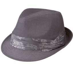 Elegant Folded Band Gray Fedora