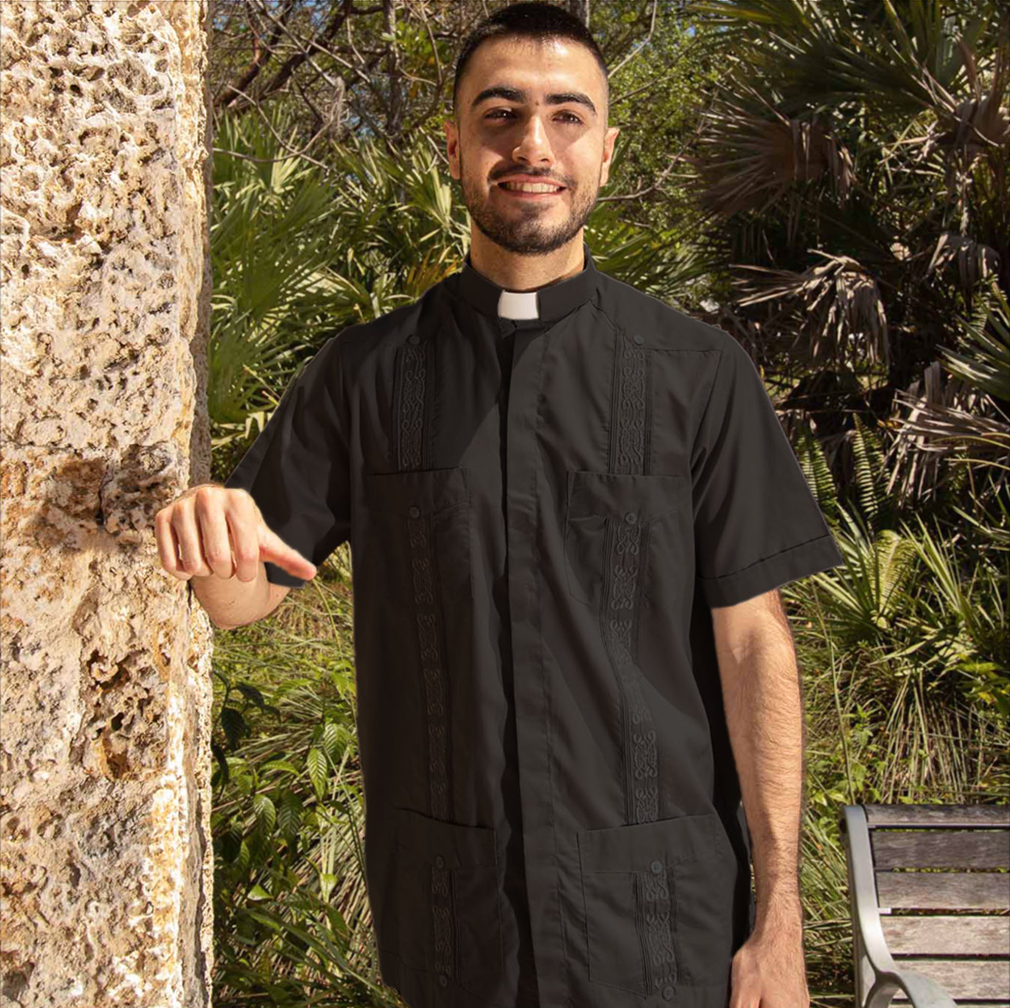 Embroidered Clergy Guayabera Shirt. item:CL1267|Mycubanstore