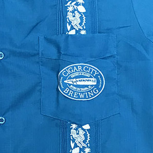 guayabera embroidered blend cotton shirt