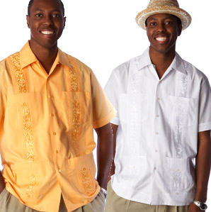 guayabera embroidered blend cotton fitting shirt right fit