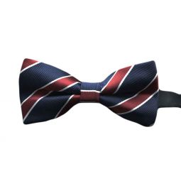 Navy Adjustable Bow Tie With Red Lines