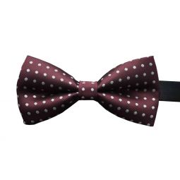 Red With White Ovals Adjustable Bow Tie