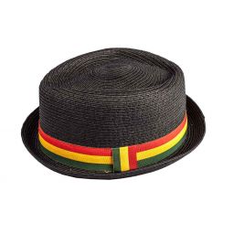 Black With Tri-Color Band Hat