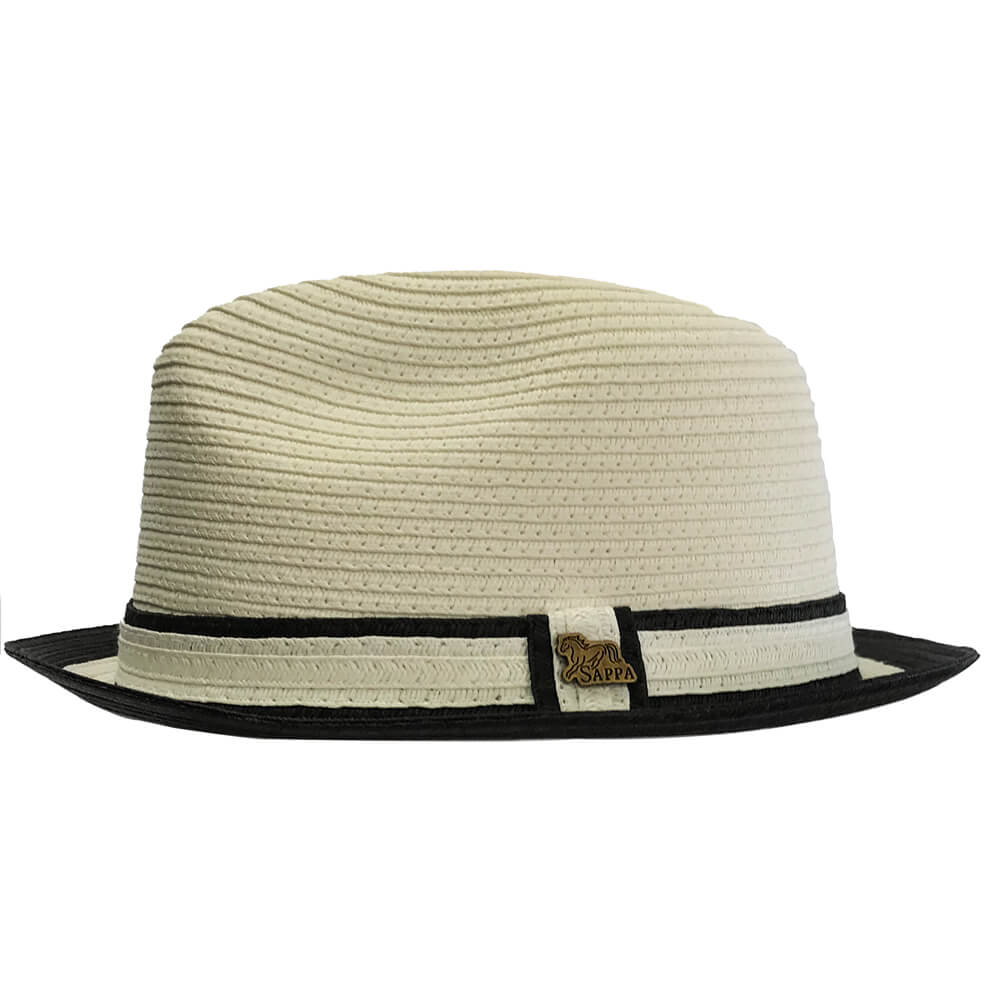 Mycubanstore item:Z1904 White Black fedora by Sappa