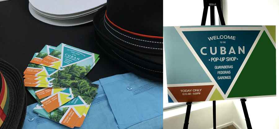 Corporate event pop up store brochures
