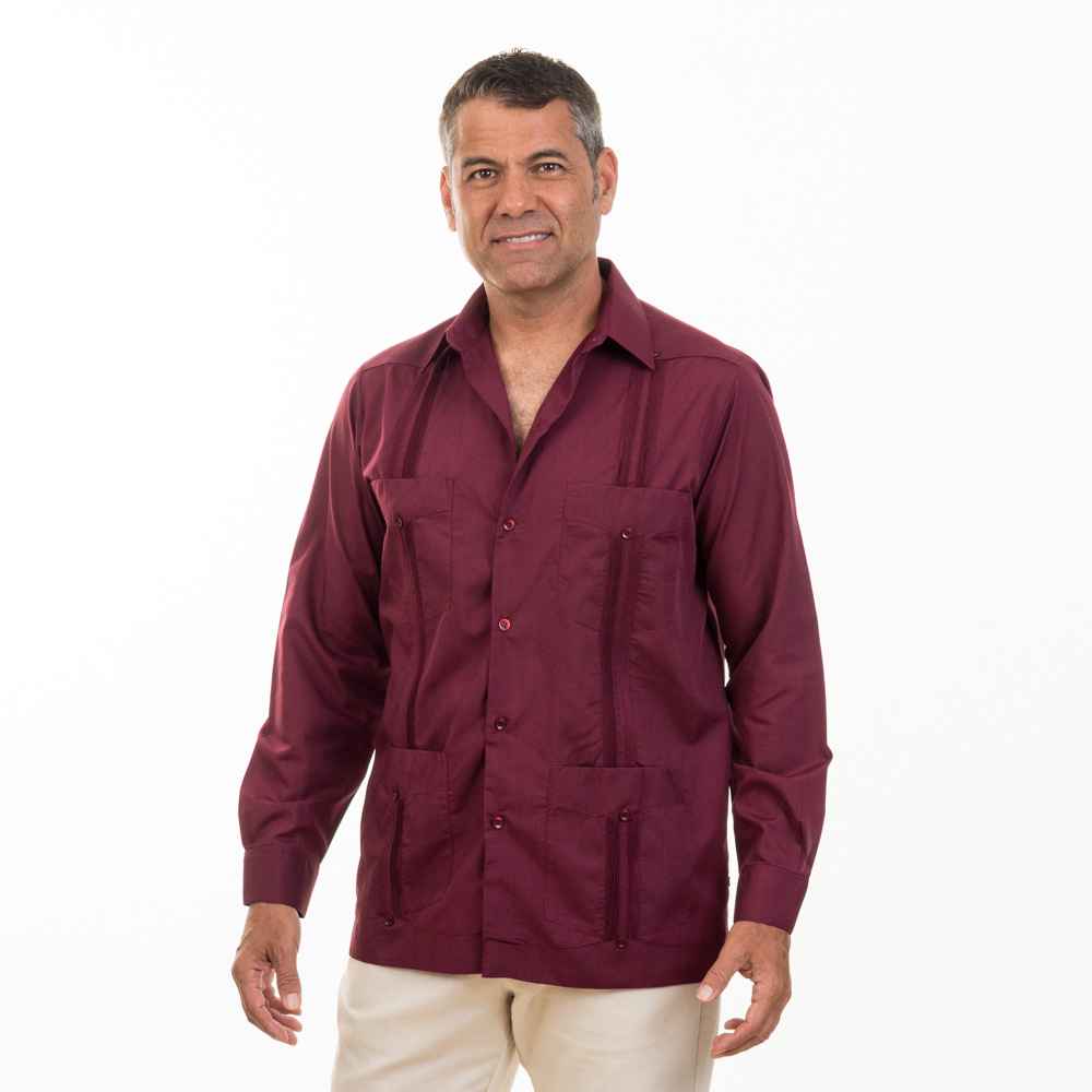 Rijden Vervullen Fabel Traditional Cotton Blend Long Sleeve Guayabera Shirt|On sale today!